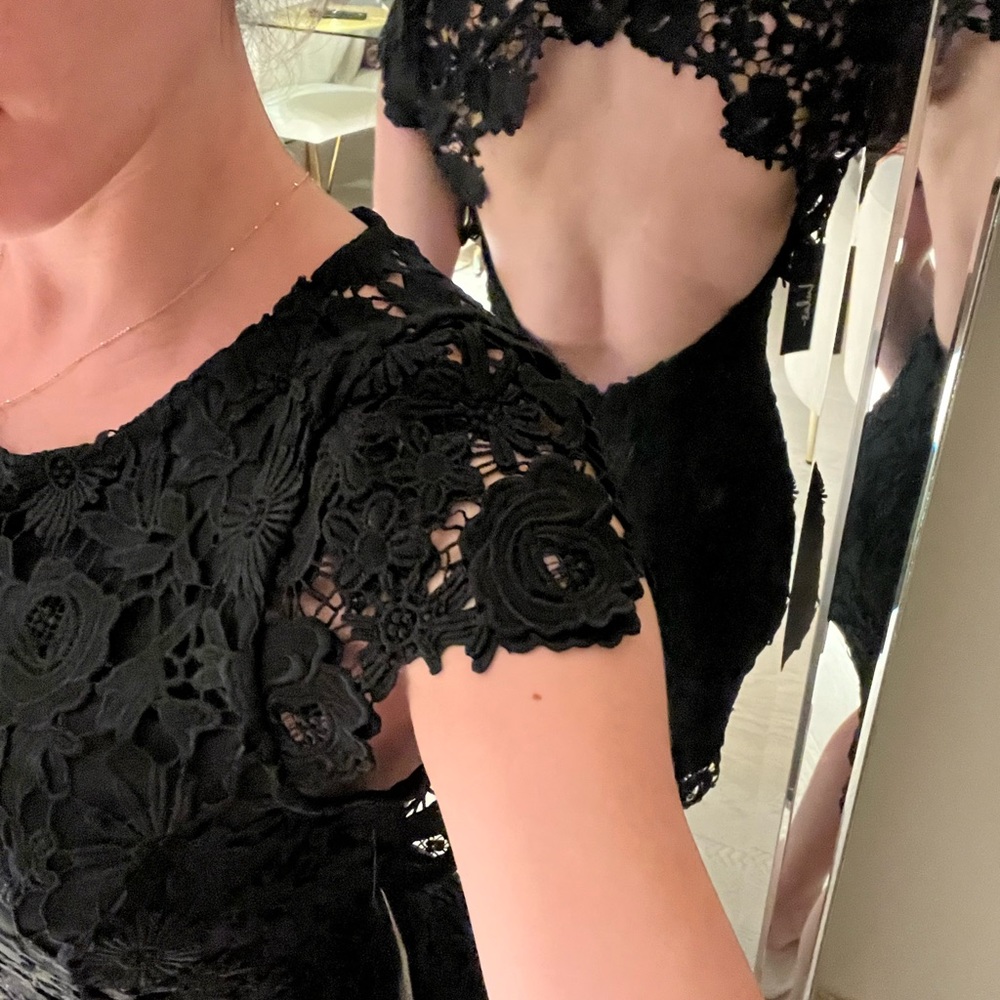 Lace open back dress